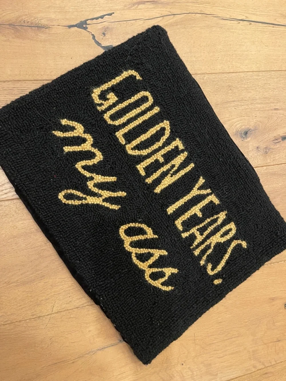 Golden Years Needlepoint Funny Pillow